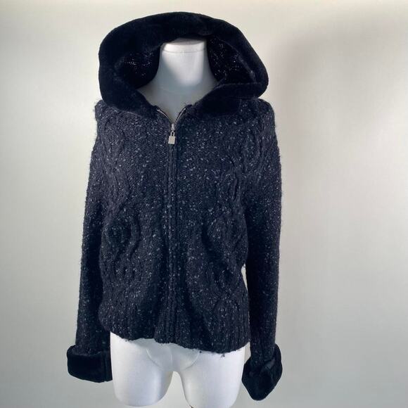 Vintage liz claiborne fur collard jacket - Picture 1 of 4